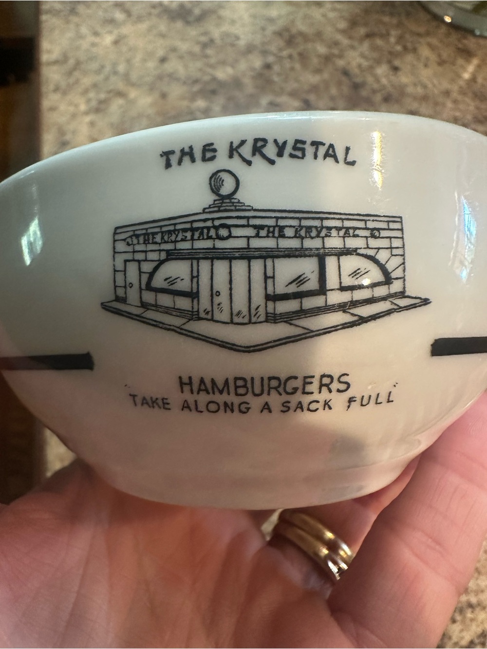 The Krystal Hamburgers White Ceramic Restaurant Bowl rare find
